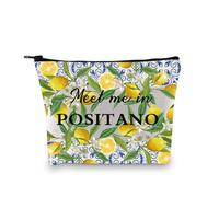 Positano Lemon - Bolsa de maquillaje para cosméticos Positano, regalo de viaje Meet Me in Positano, bolsa de viaje italiana de la costa de Amalfi, Positano - Bolsa de maquillaje, moda