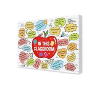 Positive Affirmations Canvas Poster, Inspirational “In This Classroom” Wall Art for Preschool, Daycare, Nursery & Elementary School Decor(Unframed,12x18inch(30x45cm))