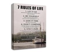 Positive Affirmations Wall Art: 7 Rules of Life Canvas Print, Motivational Decor for Work, School, Home & Gym(Unframed,12x18inch(30x45cm))