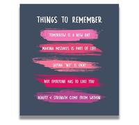 Positive Affirmations Wall Decor for Girls Room, Uplifting Art for Teen Bedroom & Bathroom(Unframed,12x18inch(30x45cm))