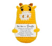 Positive Crochet Animales - Lindos personajes de punto de jirafa - Muñeco de ganchillo positivo - para adolescentes, hombres, mujeres, niñas, dormitorio, sala de estar, cueva, interior, escritorio