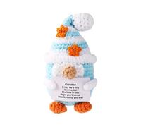 Positive Crochet, Crochet Doll, Handmade Craft Happy Companion Motivational Charm Gesture with Positive Card, Cute Decor for Home, Room, Desk, 5.12inches