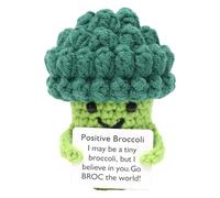 Positive Crochet - Funny Positive Doll | Crochet Positive Brócoli with Encouragement Card | Cute Positive Knitted Doll Toy | Inspirational Support Vegetables Positive Crochet Doll for Presents