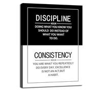 Positive Discipline Consistency Motivational Quote Poster Canvas Wall Art for Office Home and Study Room Decor(Unframed,16x24inch(40x60cm))