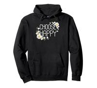 Positive Floral Daisy Flower, Inspirational, Choose Happy Sudadera con Capucha