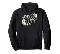Positive Floral Daisy Flower, Inspirational, Choose Happy Sudadera con Capucha