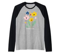Positive Floral Daisy Flower, Inspirational, Flower Power Camiseta Manga Raglan