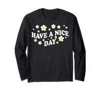 Positive Floral Daisy Flower, Inspirational, Have a Nice Day Manga Larga