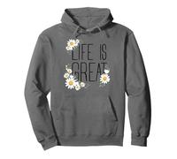 Positive Floral Daisy Flower, Inspirational, Life is Great Sudadera con Capucha