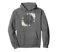 Positive Floral Daisy Flower, Inspirational, Life is Great Sudadera con Capucha