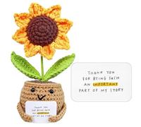 Positive Gift, MotivationalSupport Crochet,Yellow Crochet Flower Pot Plant, Handmade Sunflower Doll MotivationalSupport Plant Suitable, Good Luck Cute Stuff Friends, Christmas Family Party Decoration