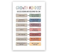 Positive Inspirational Quotes Wall Art - Growth Mindset Posters for Classroom Mental Health, Calming Corner Decorations for Kids & School Counseling Office(Unframed,08x12inch(20x30cm))