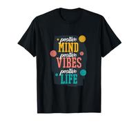 Positive Mind Positive Vibes Positive Life Retro Cita Camiseta