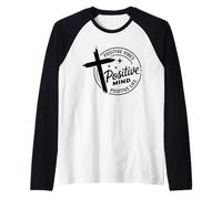 Positive Mind Vibes Life - Cita Cristiana inspiradora Camiseta Manga Raglan