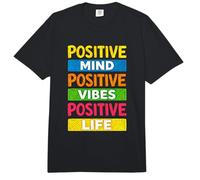 Positive Mind Vibes Life Colorido Minimalista Motivacional Comfort Colors Adult Heavyweight T-Shirt
