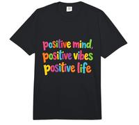 Positive Mind Vibes Life Inspiring Colorido Bold Tipografía Comfort Colors Adult Heavyweight T-Shirt