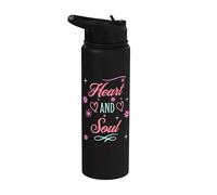 Positive Mindfulness Valentine Romántico Corazón Y Alma Stainless Steel Insulated Water Bottle