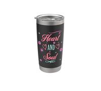 Positive Mindfulness Valentine Romántico Corazón Y Alma Vaso térmico de acero inoxidable de doble pared