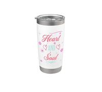 Positive Mindfulness Valentine Romántico Corazón Y Alma Vaso térmico de acero inoxidable de doble pared