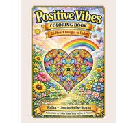 Positive Vibes Coloring Book: A Relaxing Adult Coloring Book with 25 Heart Designs for Calm, Joy, and Mindful Self-Care (Heart-Inspired Adult Coloring Books)