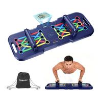 POSKOU Tabla de Flexiones para Ejercicio en Casa, Tabla de Flexiones para Entrenamiento de Fuerza, Entrenamiento y Fitness, Equipo de Gimnasio (Nuevo Modelo Azul con Contador)