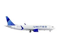 POSMRWK Miniatura del avión Adornos de Metal Fundido a presión for avión de colección, Modelo de avión de aleación 1:400, Boeing B737 MAX 8 de United Airlines, N37318 Modelo en Miniatura