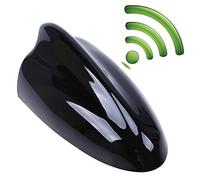 Possbay Auto Radio Am FM Antena Shark Tiburón Antena Tiburón Aleta con Amplificador (Negro)