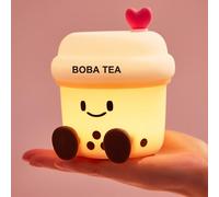 POSSHE Luz nocturna de té Boba, regalos Boba, bonita luz nocturna de té de burbujas de silicona, decoración de dormitorio de niños, regalo para niños, adolescentes, adultos, perfecto para Navidad y