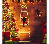 Possily Luces decorativas navideñas de 1,0 m, luces decorativas navideñas con Papá Noel, 8 modos y funciones de temporizador, adecuadas para interiores, ventanas, árboles de Navidad, jardines, blanco