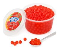 POSSMEI Bubble Tea Popping Boba Fresa 550 gramos | Prepara delicioso boba tea en casa | listo para usar sin necesidad de cocinar