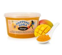 POSSMEI Bubble Tea Popping Boba MANGO 550 gramos | Prepara delicioso boba tea en casa | listo para usar sin necesidad de cocinar