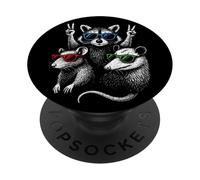 Possum Ratte Mapache Lover Rock Sign Cool Retro Team Trash PopSockets PopGrip Adhesivo