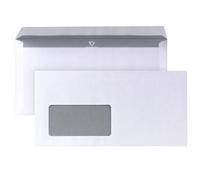 Post 02720150 - Sobres DIN largos, 110 x 220 mm, 80 g, con ventana, 1000 unidades, color blanco