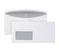 Post Cuerno Velox 02526148 KUVERT - Funda con Ventana, Sobres de Papel para Embalaje y Envíos, ASK, Velox 3000, nasskl autoadhesivo), C65, 114 x 229 mm, 80 g, 1000 unidades), color blanco