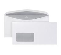 Post Cuerno Velox 02526155 KUVERT - Funda con Ventana, Sobres de Papel, Embalaje para Envíos, ISK, Velox 2000, nasskl autoadhesivo, C65, 114 x 229 mm, 80 g, 1000 unidades, color blanco