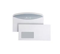 Post Cuerno Velox 02526160 KUVERT Ier móvil, Sobres de Papel FSC con ventana, ASK, Velox 3000, nasskl autoadhesivo, C65, 114 x 229 mm, 80 g, 1000 unidades, color blanco
