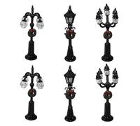 Post de la lámpara de Navidad Accesorios de la Calle del Pueblo de Navidad 6 PPC Miniatura Luces de la Calle del Pueblo de Navidad Accesorios de la Aldea de Navidad Artificial para Dy Dollhouse