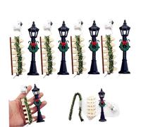 Post de lámpara, 4 Sets Mini Luces de Calle con iluminación de la Cerca lámpara de Calle Accesorios de casa de muñecas en Miniatura vía Linterna para Micro Paisaje de Bricolaje