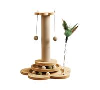 Post de rascado para - Torre de Actividades de Juguete Fun Cat Baall Tracck | 4 en 1 Marco de rasguño de sisal Interactivo con Ball Dangle, Juguete juguetón y Pista Ba-ll para Catts Interior | P