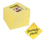 Post-It 653295 Nota adhesiva Super sticky, Color Amarillo, 76 x 76 mm, 90 Hojas x 6 blocs