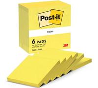Post-it 654 NY - Pack de 6 blocs de notas, color amarillo neón