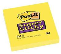 Post-it 654-S - Pack de 12 blocs de notas adhesivas, 76 x 76 mm, color amarillo