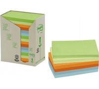 Post-it Notas autoadhesivas 100% reciclado - 16 blocs 100 hojas 76x127 mm - Verde/Rosa/Azul/Amarillo