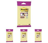 Post-it 6845 SLY Súper Sticky Notes 102 x 152 mm, Liniert, 1 bloque de 45 Blatt, amarillo (Paquete de 4)