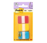Post-It Marcadores Adhesivos, 1 Dispensador con 3 Blocs, 66 Index Rígidos, Marcadores de Página Fuertes para Marcar Documentos, Multicolor (Rojo, Amarillo, Azul), 25.4 x 38 mm