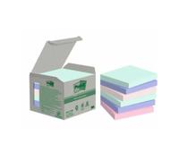 Post-It 7100259123 Pack 6 Blocs Notas Adhesivas Recicladas 100 Hojas 76x76mm Colores Surtidos Pastel