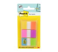 Post-it Banderas, dispensador 60/On-The-Go, 0.94 pulgadas de ancho, colección de brillo eléctrico alternativo (680-EG-ALT)