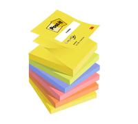 Post-it Bloc de Notas Adhesivas Quita y Pon Z-NotesUltra Intenso Pack 6 Blocs Surtidos 76x76 mm