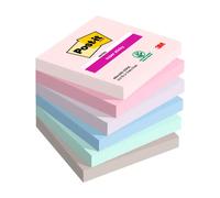 Post-it Bloc de notas adhesivas Super Sticky 76x76 mm Pack 6 uds Colores Surtidos Certificado PEFC