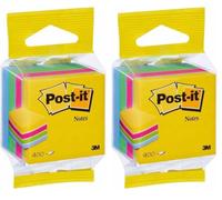 Post-it Cubo De Notas Mini 2012-MUC, Colores Ultra, 51 mm x 51 mm, 400 Hojas/Bloc, 1 Bloc/Paquete (Paquete de 2)